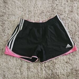 Adidas Women's Black and Pink Athletic Shorts